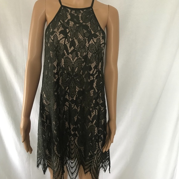 love, Fire Dresses & Skirts - Love, Fire Dark Green Lace Strappy Dress-Size Medium